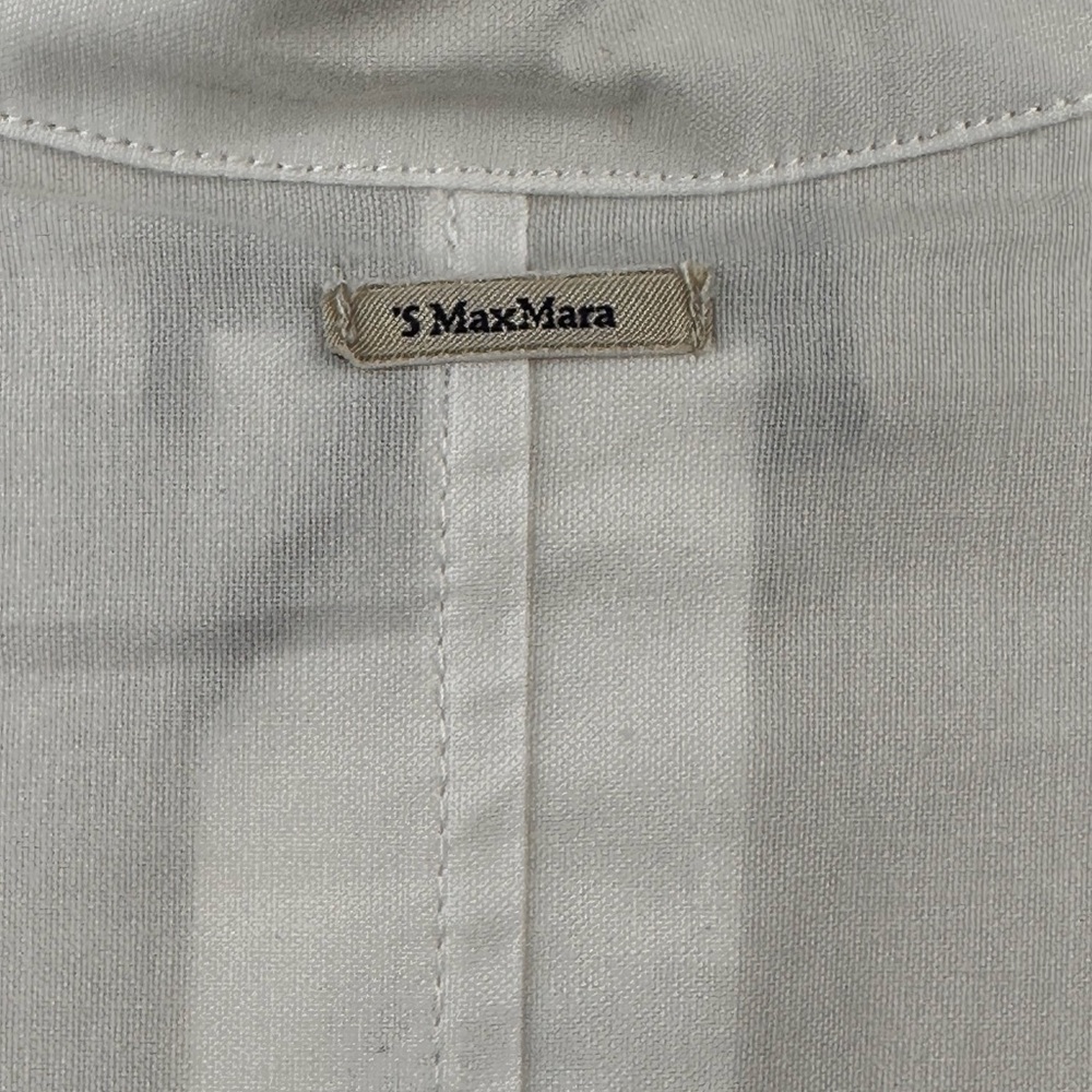 MaxMara NWT SZ 2 the Tenerife White Button Down Shirt Patterned Cuffs - Picture 5 of 16